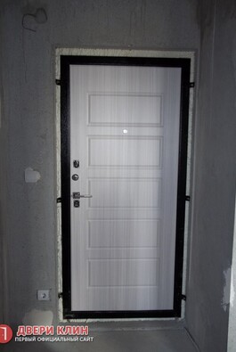 Металлическая дверь в квартиру цвета беленый дуб