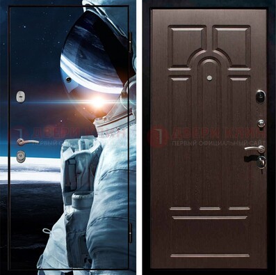 Синяя стальная дверь с фотопечатью ДФ-4 в Йошкар-Оле