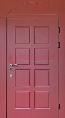 Красная стальная дверь с верхней фрамугой ДФГ-13 в Йошкар-Оле