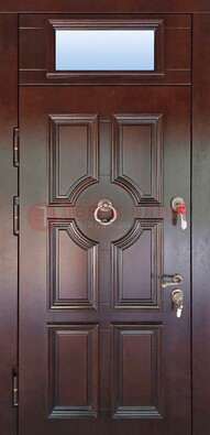 Стальная дверь с фрамугой в классическом стиле ДФГ-18 в Йошкар-Оле