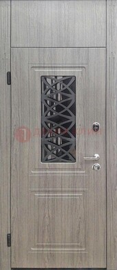Металлическая дверь Винорит стекло и ковка с фрамугой ДФГ-33 в Йошкар-Оле