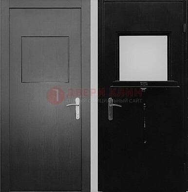 Черная стальная дверь в кассу ламинат внутри ДКС-3 в Йошкар-Оле