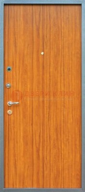 Коричневая металлическая дверь с ламинатом ДЛ-12 в Йошкар-Оле