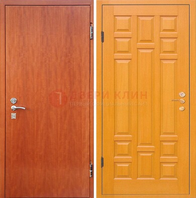 Оранжевая входная дверь с ламинатом МДФ внутри ДЛ-21 в Йошкар-Оле