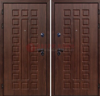 Коричневая железная дверь с МДФ снаружи ДМ-113 в Луховицах