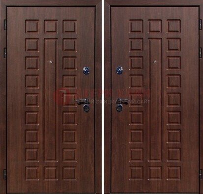 Коричневая железная дверь с МДФ снаружи ДМ-113 в Йошкар-Оле