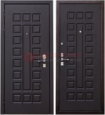 Темная металлическая дверь с МДФ ДМ-118 в Йошкар-Оле