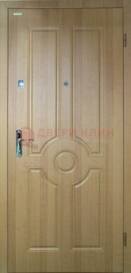 Коричневая металлическая дверь с МДФ ДМ-132 в Йошкар-Оле