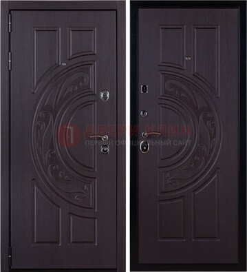 Коттеджная темная стальная дверь с МДФ ДМ-134 в Йошкар-Оле