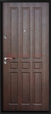Темная железная дверь с МДФ ДМ-141 в панельный дом в Йошкар-Оле