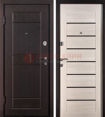 Темная стальная дверь с МДФ ДМ-147 для улицы в Йошкар-Оле