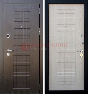 Темная железная дверь с МДФ ДМ-149 для деревянного дома в Йошкар-Оле