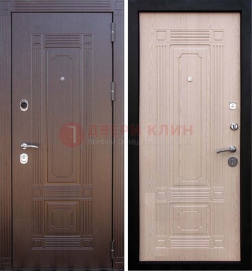 Коричневая входная дверь с МДФ ДМ-173 для кирпичного дома в Йошкар-Оле