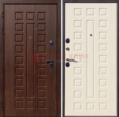 Коричневая стальная дверь с МДФ ДМ-176 в Йошкар-Оле