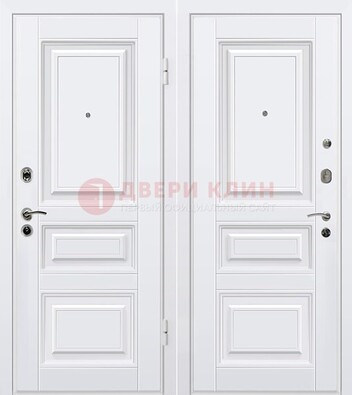 Белая металлическая дверь с МДФ ДМ-179 в Йошкар-Оле