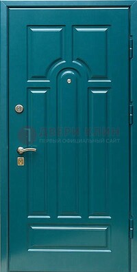 Синяя металлическая дверь с МДФ с двух сторон ДМ-1 в Йошкар-Оле