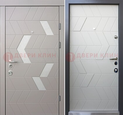 Темная металлическая дверь со светлой МДФ внутри ДМ-203 в Йошкар-Оле