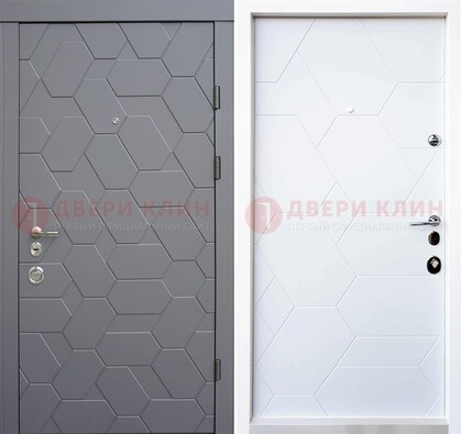 Коричневая стальная дверь с остеклененной МДФ внутри ДМ-204 в Йошкар-Оле