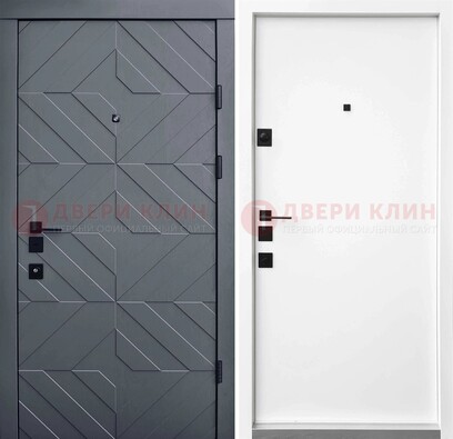 Темная уличная дверь с филенчатой МДФ внутри ДМ-205 в Йошкар-Оле