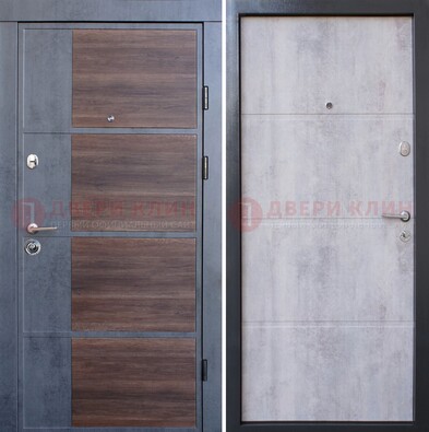 Темная железная филенчатая дверь с терморазрывом и МДФ ДМ-211 в Йошкар-Оле