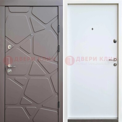 Серая входная дверь с филенчатой МДФ ДМ-216 в Йошкар-Оле