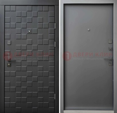 Темная стальная филенчатая дверь с МДФ ДМ-221 в Йошкар-Оле