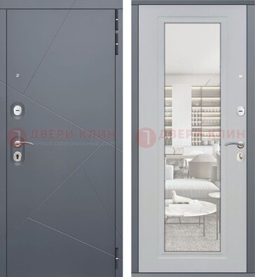 Железная белая дверь c МДФ Орех тисненый ДМ-244 в Йошкар-Оле