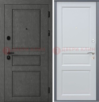 Металлическая филенчатая дверь c МДФ Белый дуб ДМ-247 в Йошкар-Оле