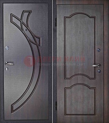 Темная металлическая дверь с МДФ ДМ-24 в Йошкар-Оле
