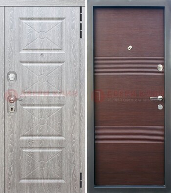 Филенчатая входная дверь c МДФ Беленый дуб ДМ-252 в Санкт-Петербурге