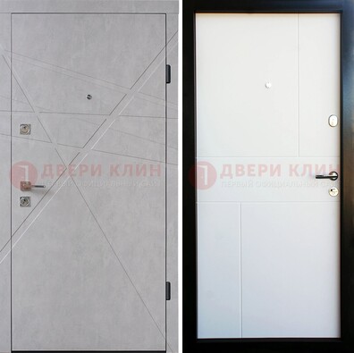 Входная светлая дверь c МДФ Беленый дуб ДМ-259 в Йошкар-Оле