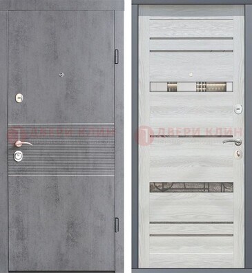 Входная железная дверь c филенчатой МДФ Орех тисненый ДМ-262 в Санкт-Петербурге