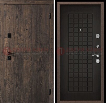 Металлическая коричневая дверь с МДФ Капучино внутри ДМ-286 в Санкт-Петербурге