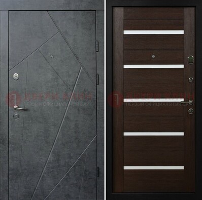 Металлическая коричневая дверь с филенчатой МДФ внутри ДМ-289 в Йошкар-Оле