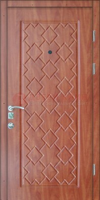 Коричневая металлическая дверь с МДФ-28 в Йошкар-Оле