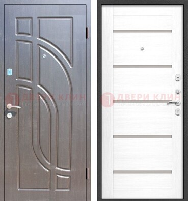 Железная классическая дверь Темный орех со светлой МДФ ДМ-303 в Йошкар-Оле