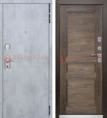 Коричневая металлическая дверь с МДФ Итальянский орех ДМ-304 в Санкт-Петербурге