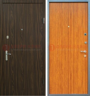 Коричневая одностворчатая стальная дверь с МДФ ДМ-341 в Йошкар-Оле