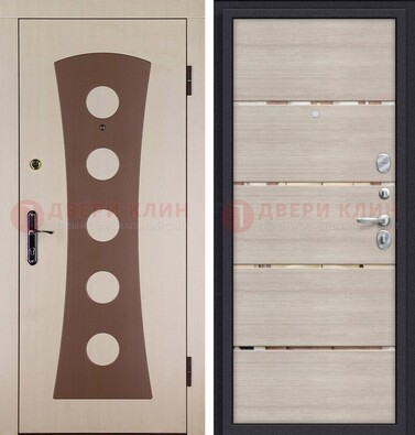 Светлая металлическая дверь с МДФ в квартиру ДМ-365 в Йошкар-Оле