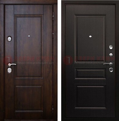 Классическая железная дверь с темными МДФ панелями ДМ-390 в Йошкар-Оле