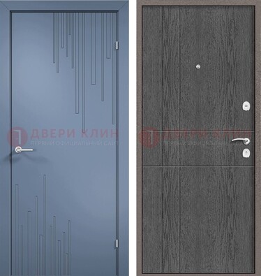 Синяя металлическая дверь МДФ в квартиру ДМ-434 в Йошкар-Оле