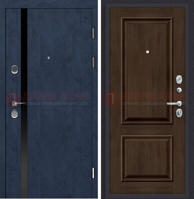 Синяя входная дверь МДФ с обеих сторон ДМ-473 в Йошкар-Оле
