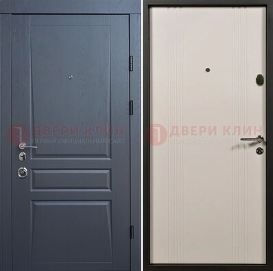 Темно-серая стальная дверь с МДФ хайтек ДМ-481 в Йошкар-Оле