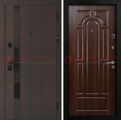 Темная входная дверь с МДФ панелями в квартиру ДМ-499 в Йошкар-Оле