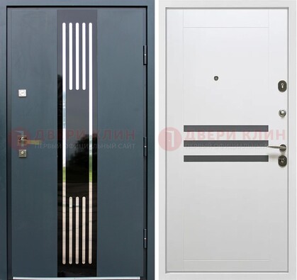 Темная квартирная дверь с разными МДФ ДМ-504 в Йошкар-Оле