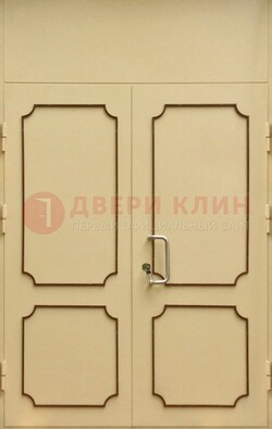 Светлая двухстворчатая дверь для загородного дома с МДФ ДМ-534 в Йошкар-Оле