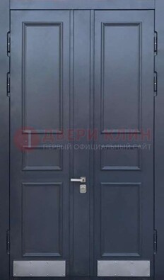 Черная двухстворчатая дверь для улицы с МДФ ДМ-535 в Йошкар-Оле