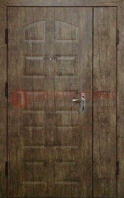 Коричневая тамбурная двухстворчатая дверь с МДФ ДМ-539 в Йошкар-Оле