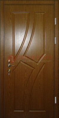Коричневая металлическая дверь с МДФ ДМ-64 в Йошкар-Оле