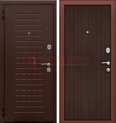 Коричневая металлическая дверь с МДФ ДМ-78 в Йошкар-Оле